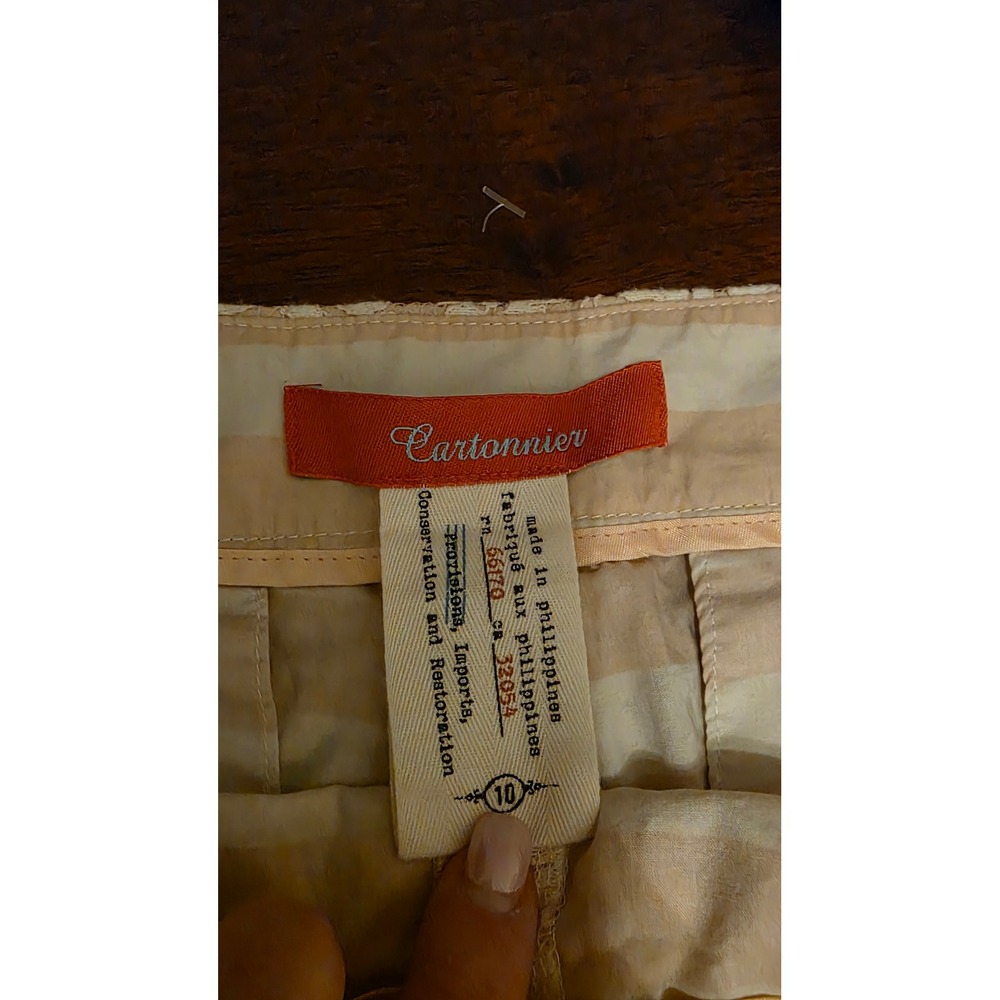 Anthropologie Cartonnier Peach Floral Lace High Waisted Shorts Size 10 - Picture 4 of 8